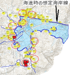 図11 縄文海進と弥生時代集落