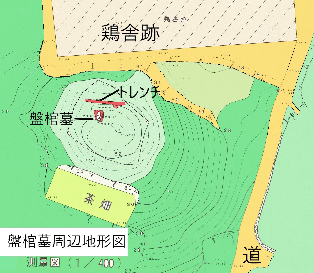 図２ 盤棺墓周辺地形図