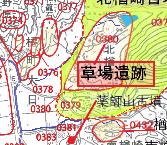 図３ おつぼ山周辺遺跡地図拡大図